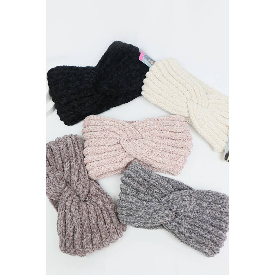 Two Tone Knit Winter Headband