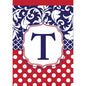 Garden flag - Monogram "T" Red, White & Blue
