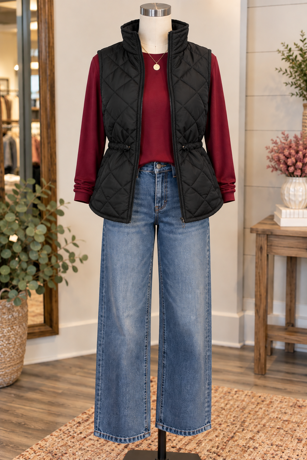 Keren Hart Black Quilted Vest