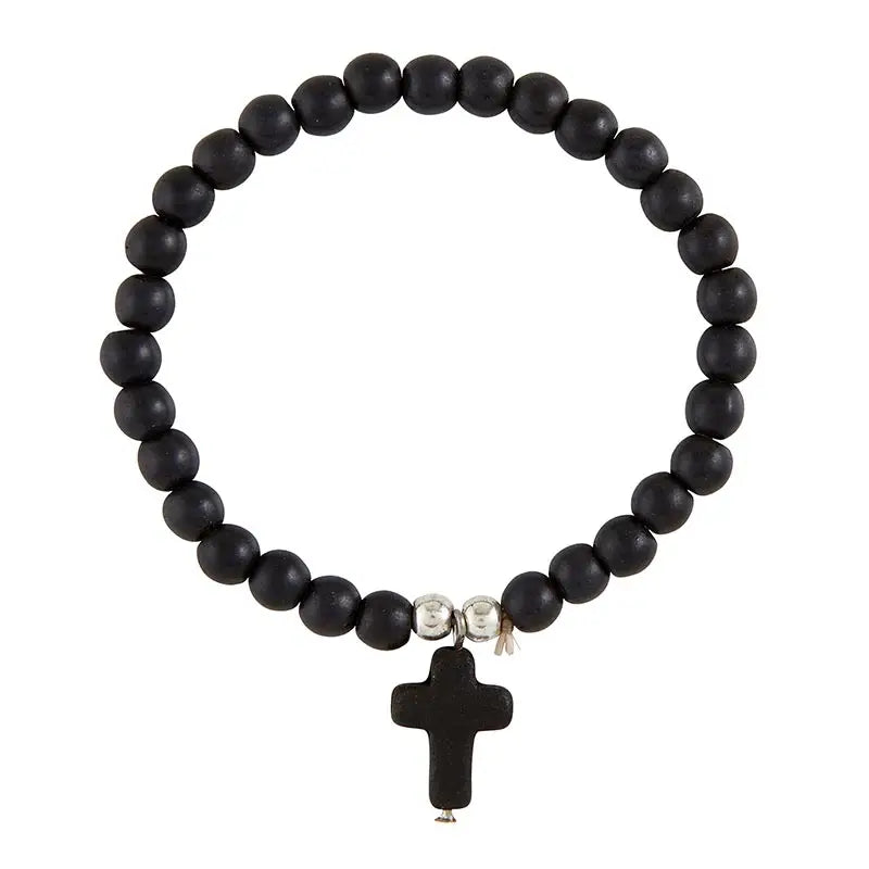 Beaded Cross Bracelet - 3 Colors