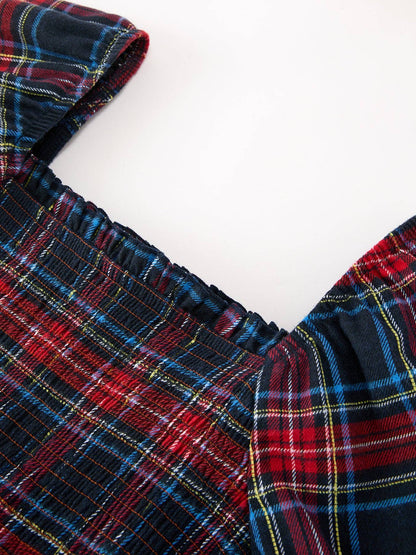 Mommy & Me Christmas Plaid Dresses & Baby Bloomer Set