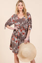 Floral Dress with Bow Sleeves