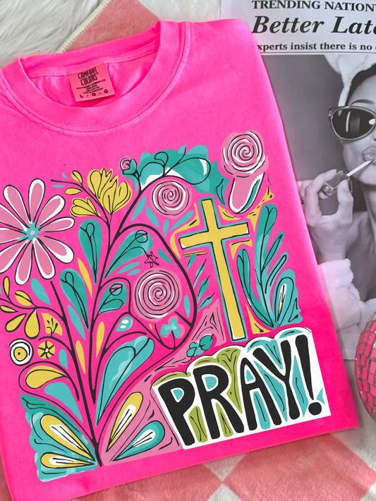 Pray Spring Floral T-shirt