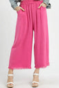 Umgee Spring Color Linen Blend Elastic Waist Bottoms
