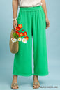 Umgee Spring Color Linen Blend Elastic Waist Bottoms