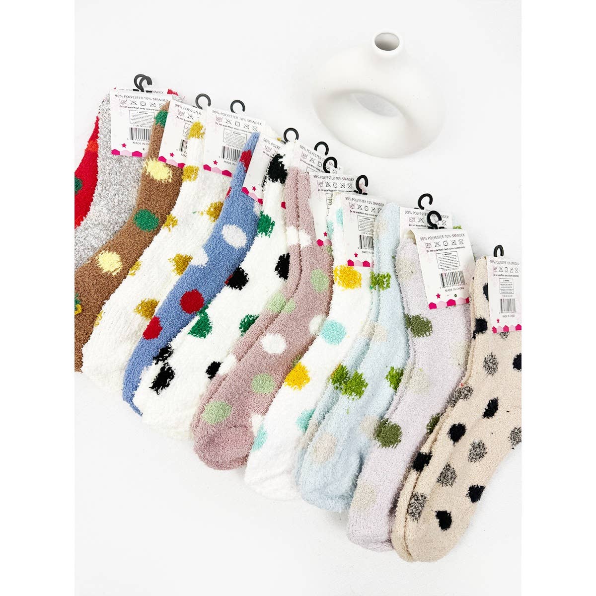 Polka Dot Winter Fuzzy Socks