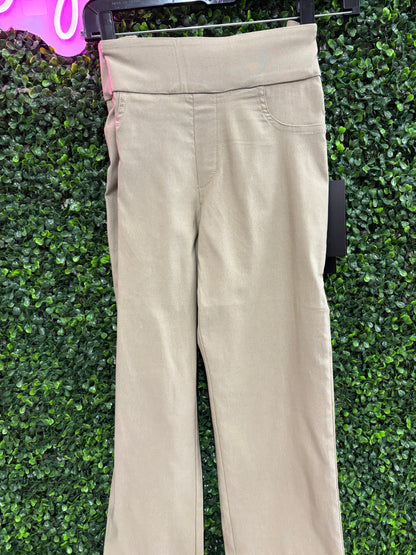 Charlie B Greige Stretch Pull-On Petite Pants