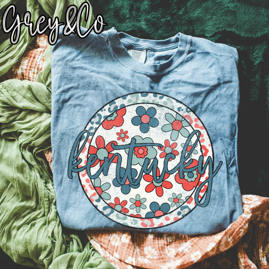 Kentucky Floral Comfort Colors Tee