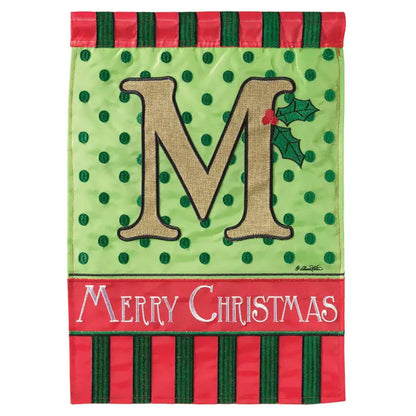 Monogram Christmas Garden Flag - M. P. T