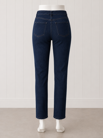Charlie B Straight Leg Stretch Denim Pants with Elastic Inside Waist