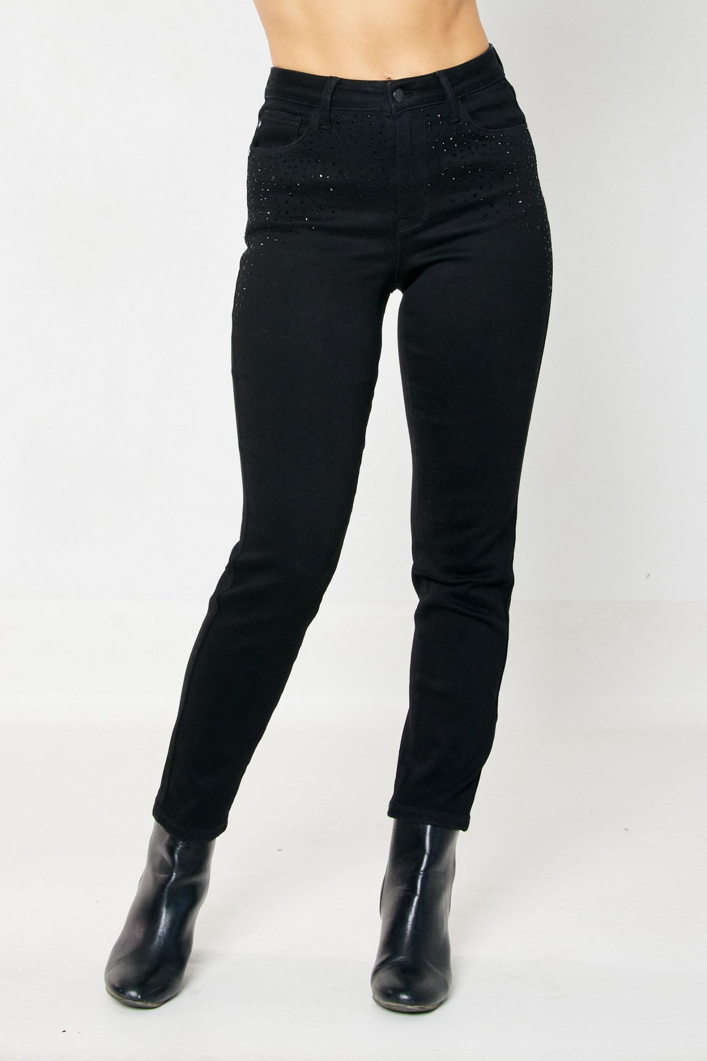 Judy Blue Black Rhinestone accent jeans