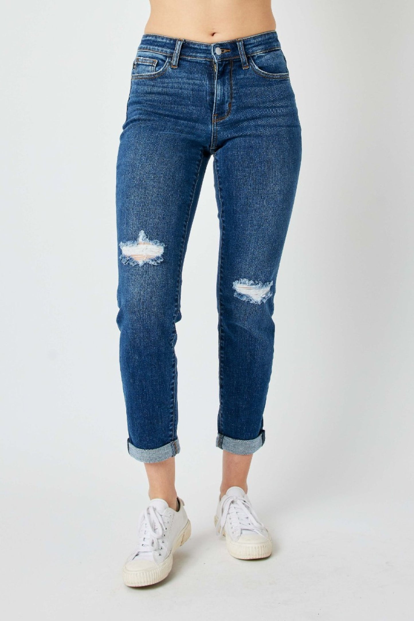 Judy Blue mid rise destroyed slim jeans