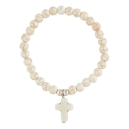 Beaded Cross Bracelet - 3 Colors