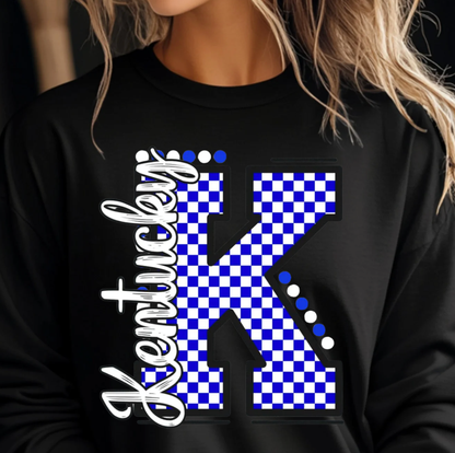 UK Kentucky Retro Checkered Tee or Sweatshirt