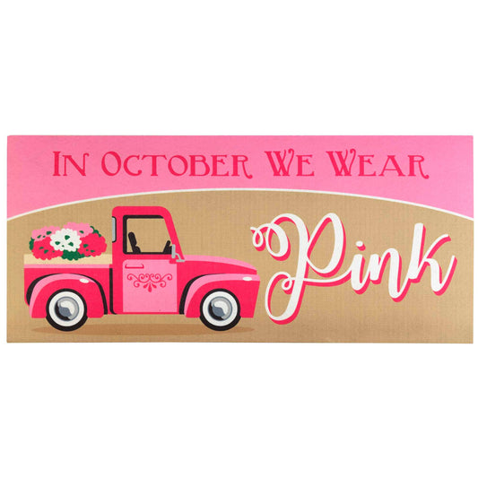 DOORMAT INSERT PINK FALL TRUCK