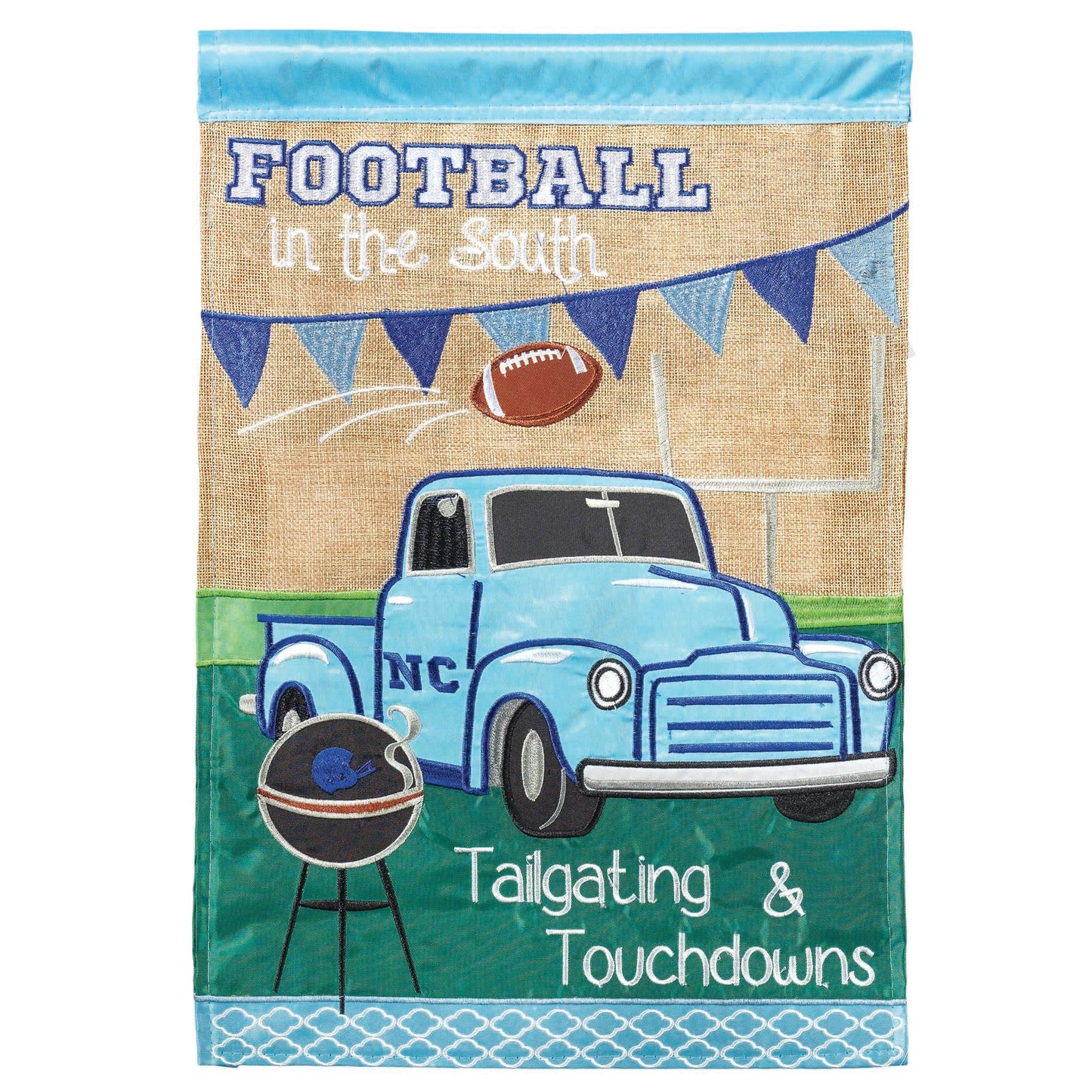 Garden Flag Burlap Tailgate Time