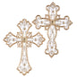Gold jeweled cross Christmas ornament for Christian holiday decor