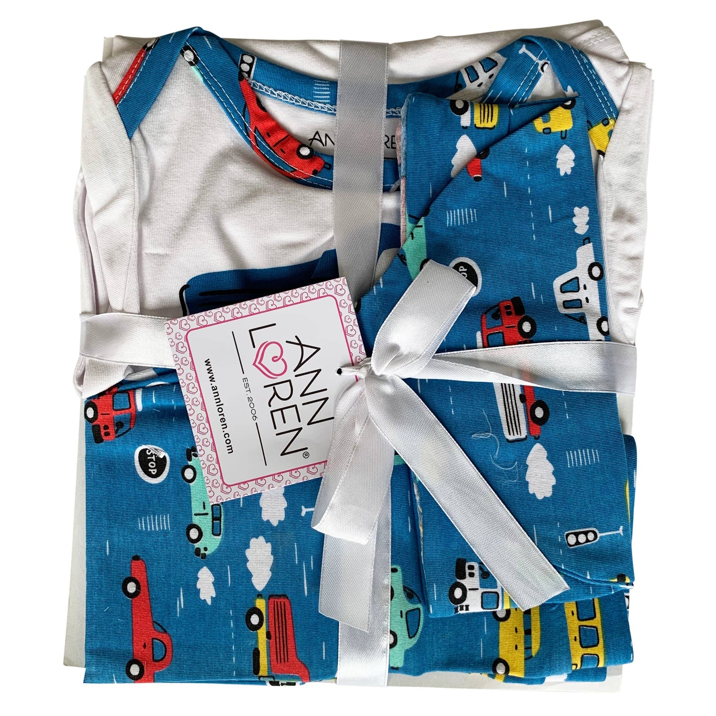 Boys Baby Shower Gift  Layette Onesie Cars Trucks sz 6-12 Mo
