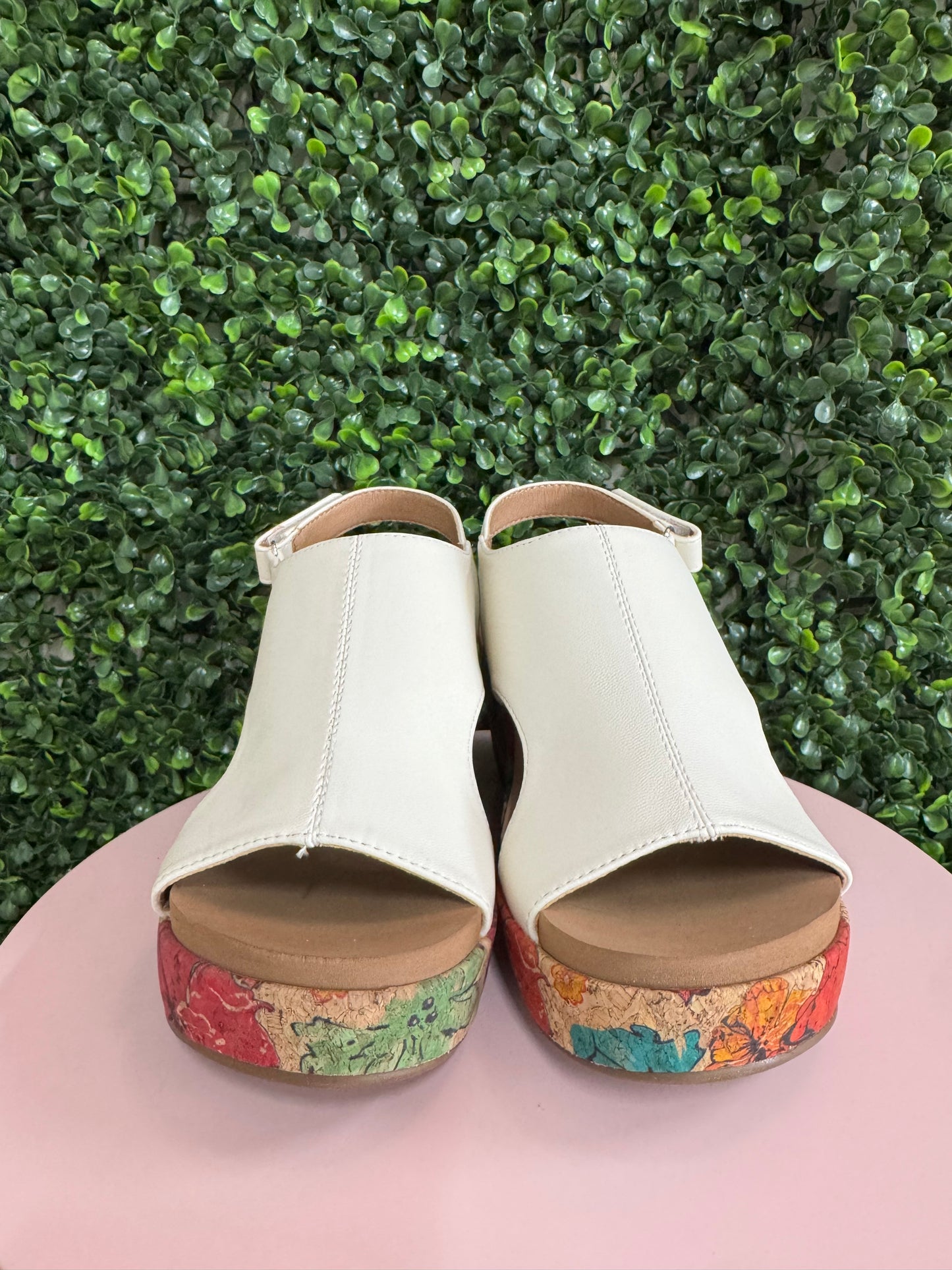 Corky’s Carley White Floral Wedges