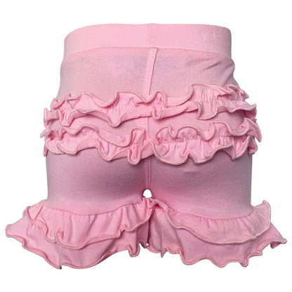 AnnLoren Pink Girls Ruffle Butt Shorts Kids Summer Clothing
