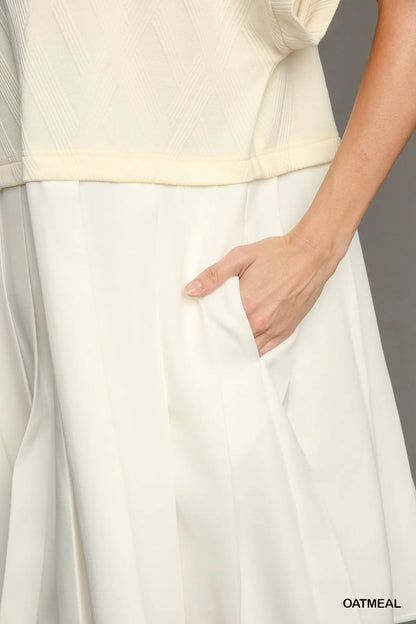 Umgee Round Neck Knit Skirt Dress - S-2X