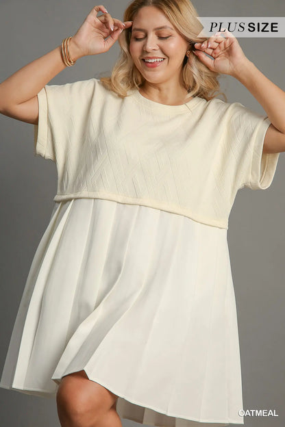 Umgee Round Neck Knit Skirt Dress - S-2X