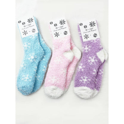 Cozy Snowflake Winter Fuzzy Socks