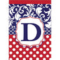 Garden flag - Monogram "D" Red, White & Blue
