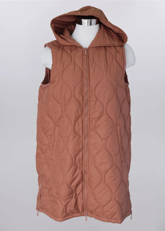 Keren Hart Long Quilted Vest - Pumpkin
