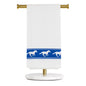 White & Blue Horse Hand Towel
