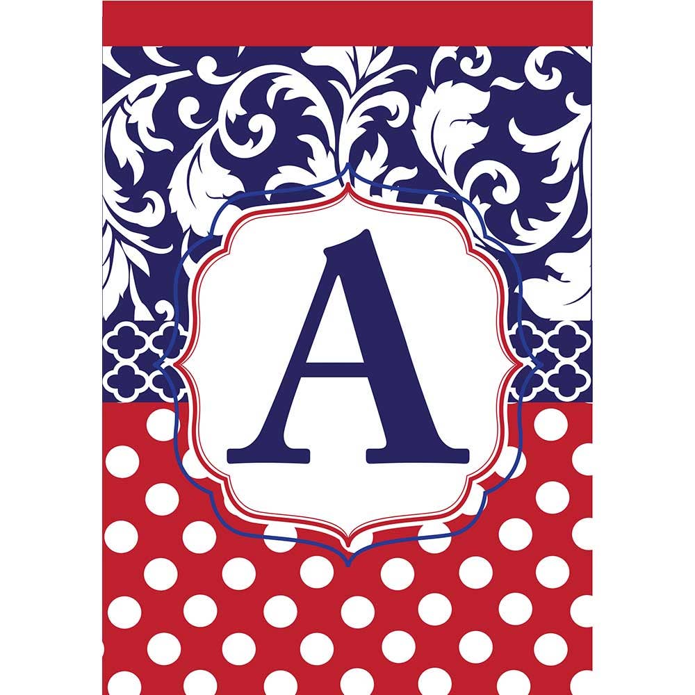 Garden - Monogram "A" Red, White & Blue