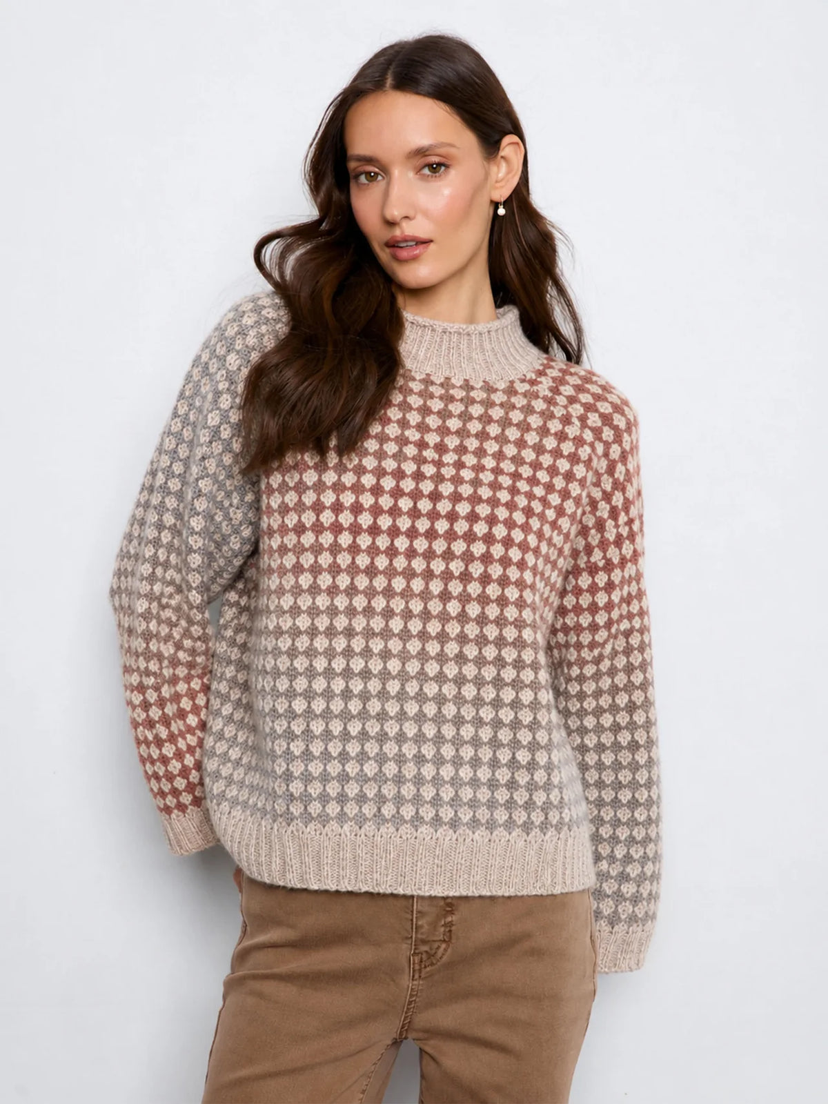 Mock Neck Multi Color Charlie B Sweater