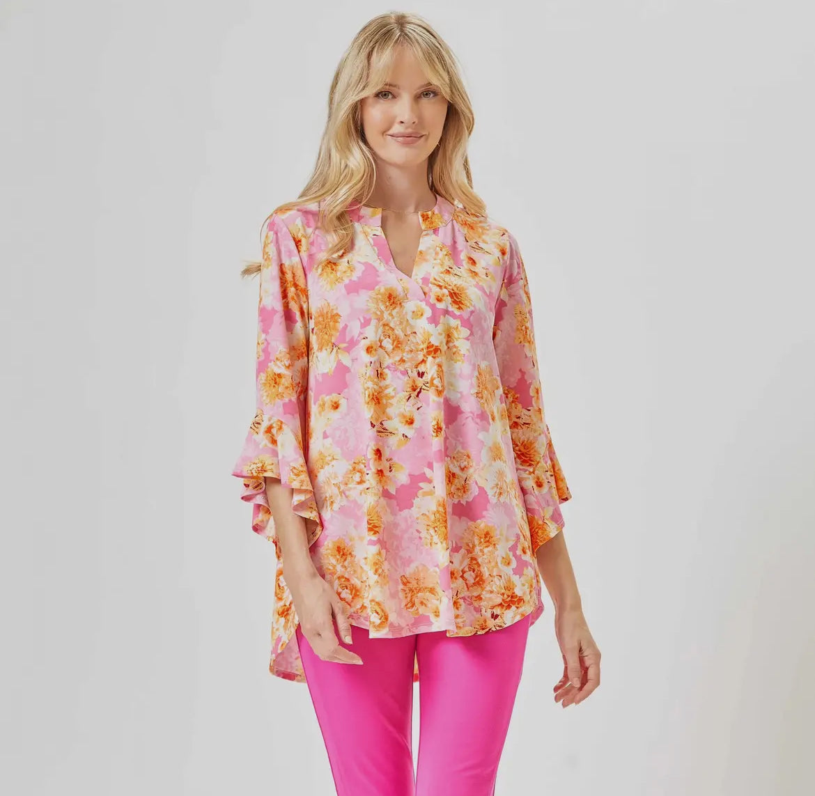 Faith Blouse with Medallion Print - Pink