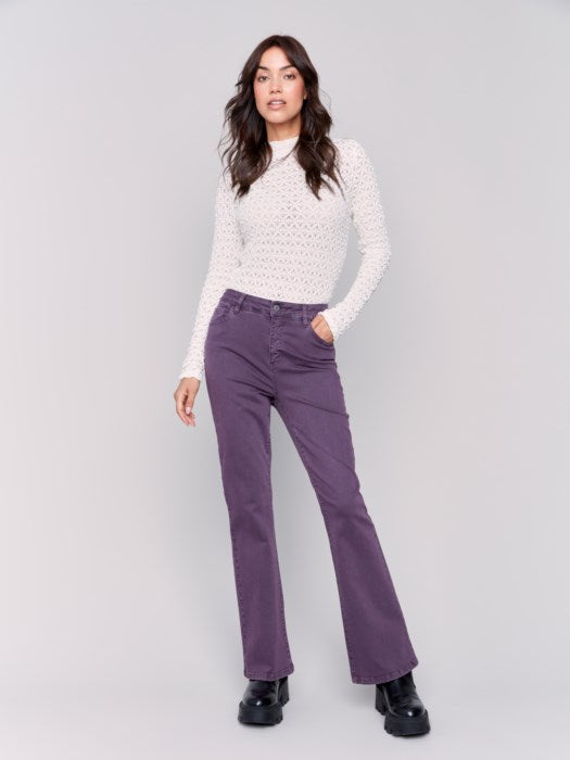 Charlie B Plum Bootcut Twill Pants