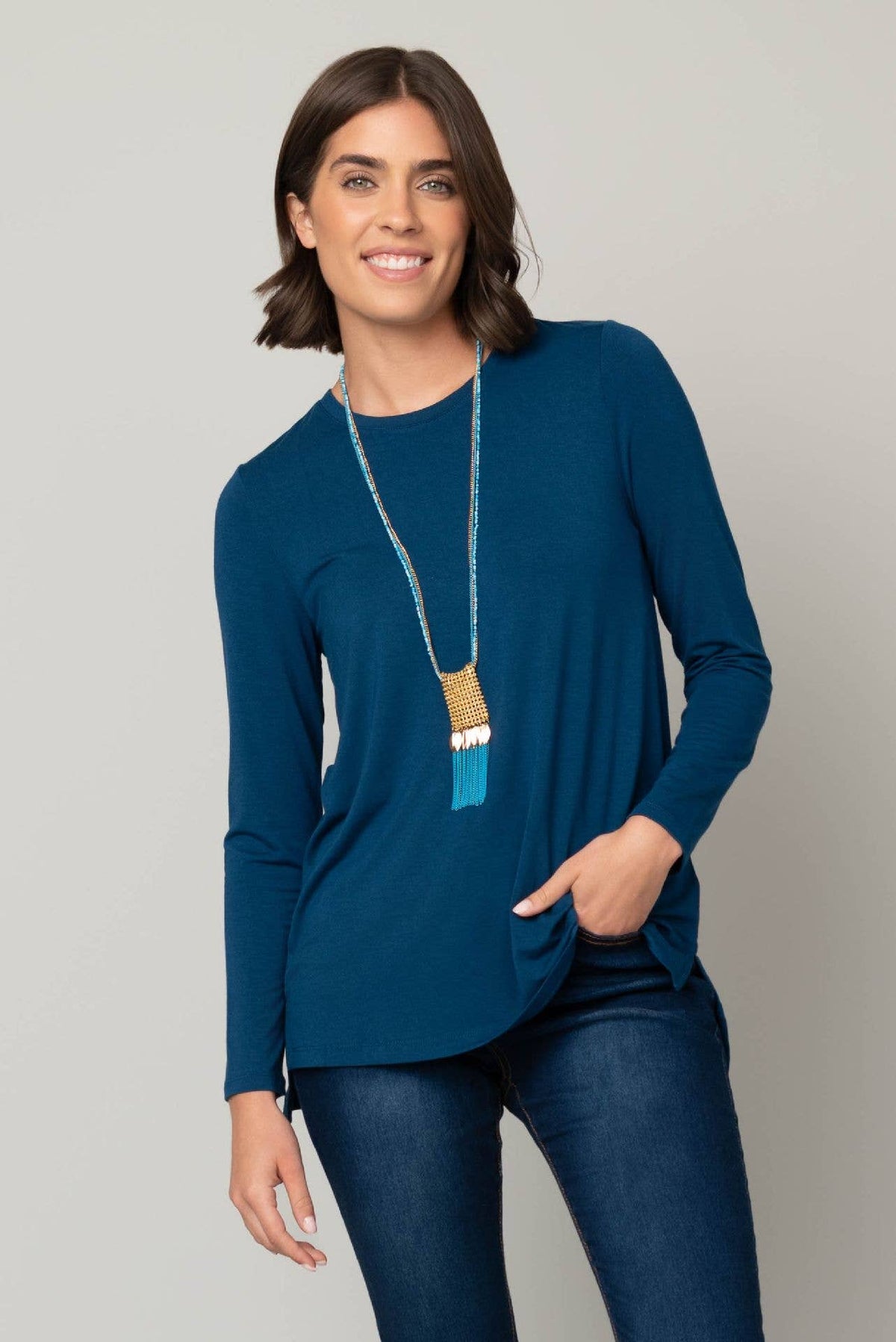 L/S Scoop Neck Tee