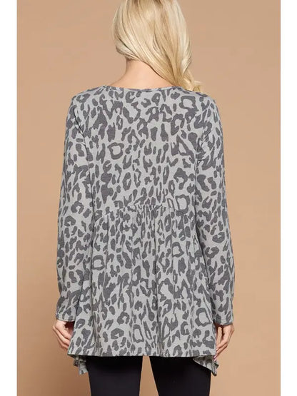 Animal Print Babydoll Tunic