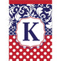 Garden flag - Monogram "K" Red, White & Blue