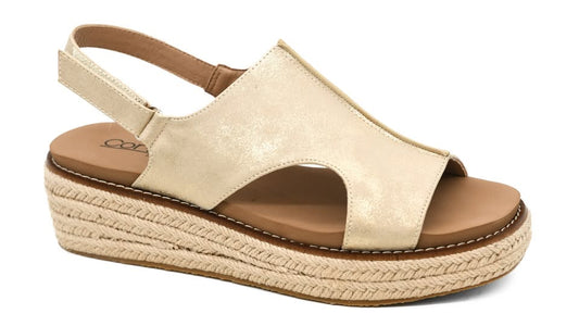Corkys Ready or Not Shoes in Gold Metallic