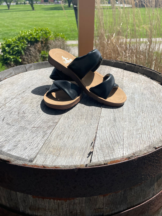 With A Twist Black Sandals