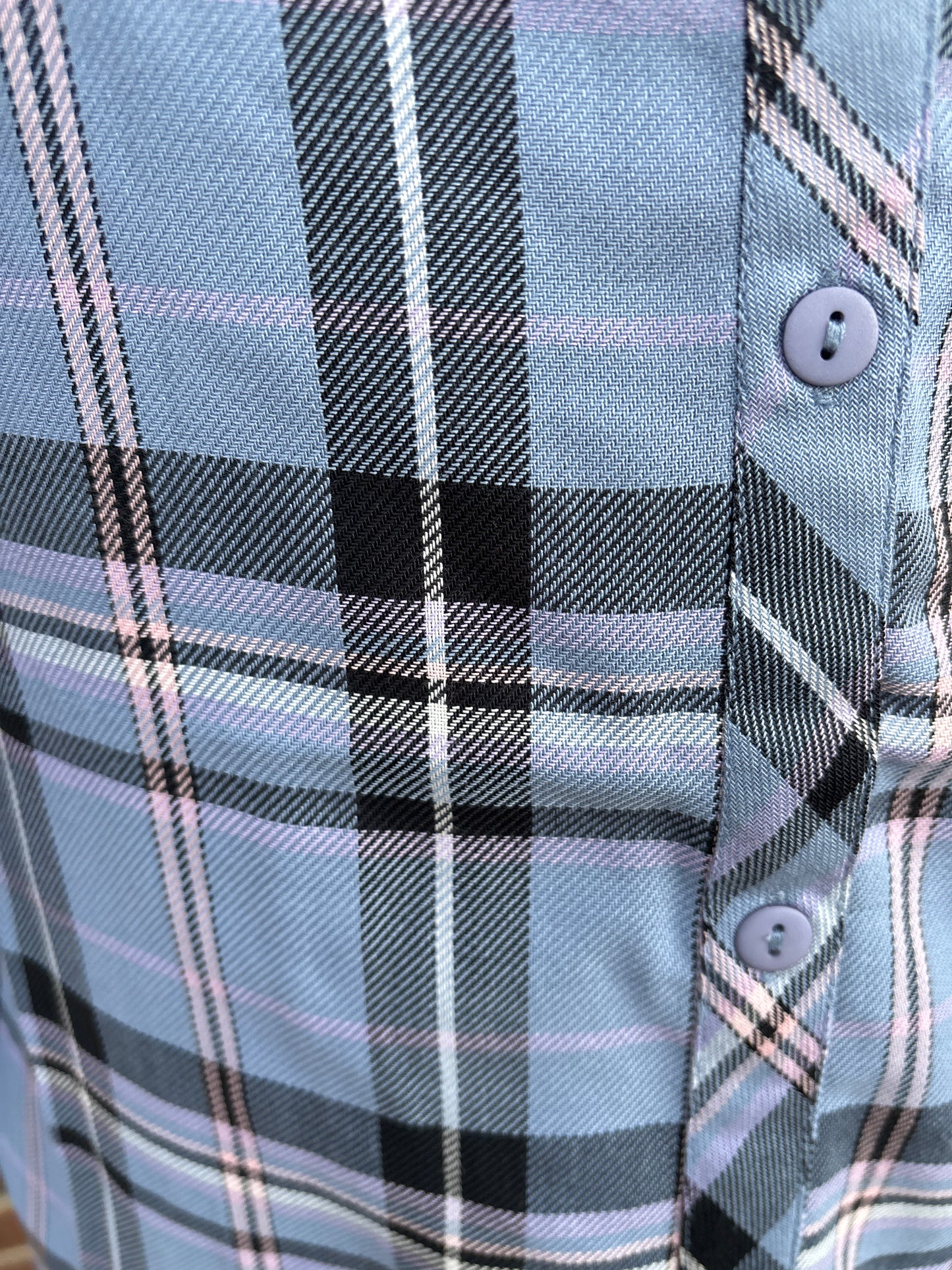 Keren Hart Blue and Black Plaid Top