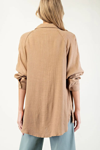 ee:some Linen button down top
