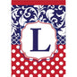 Garden flag - Monogram "L" Red, White & Blue