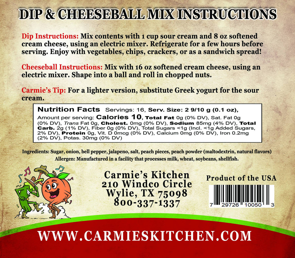 Jalapeno Peach Dip Mix