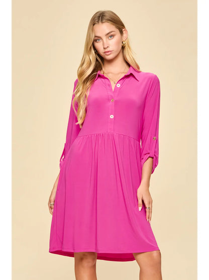 Dear Scarlett Collared Shirt Dress w/ Pockets