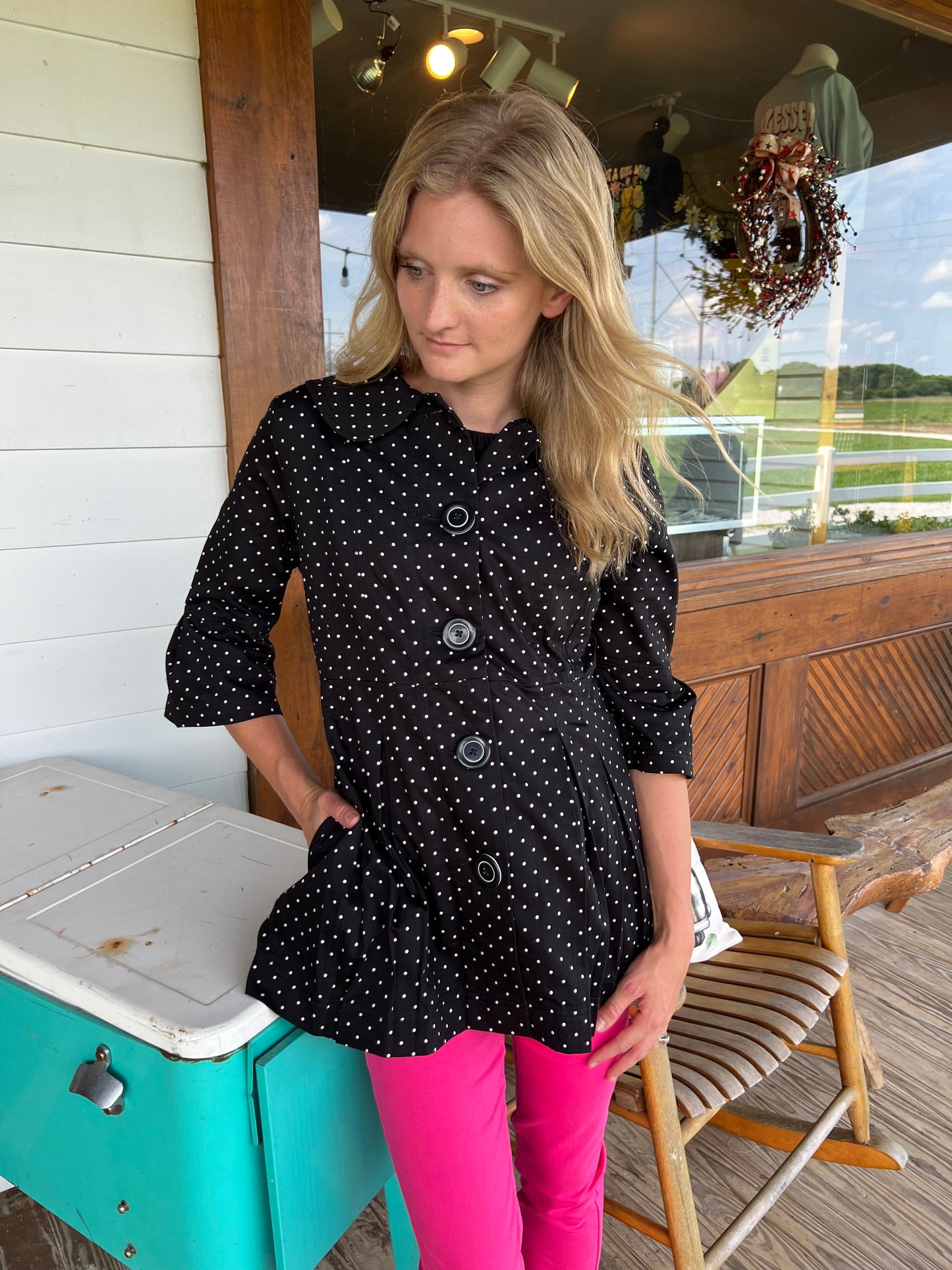 Polka Dot Pea Coat