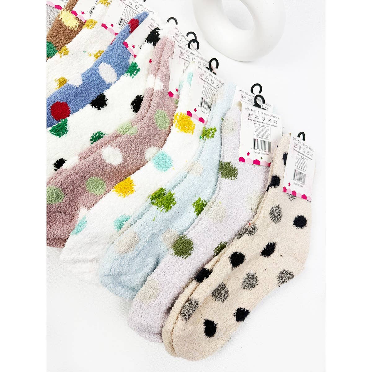 Polka Dot Winter Fuzzy Socks