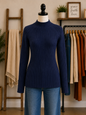 Charlie B Basic Ribbed Knit Mock Neck Sweater