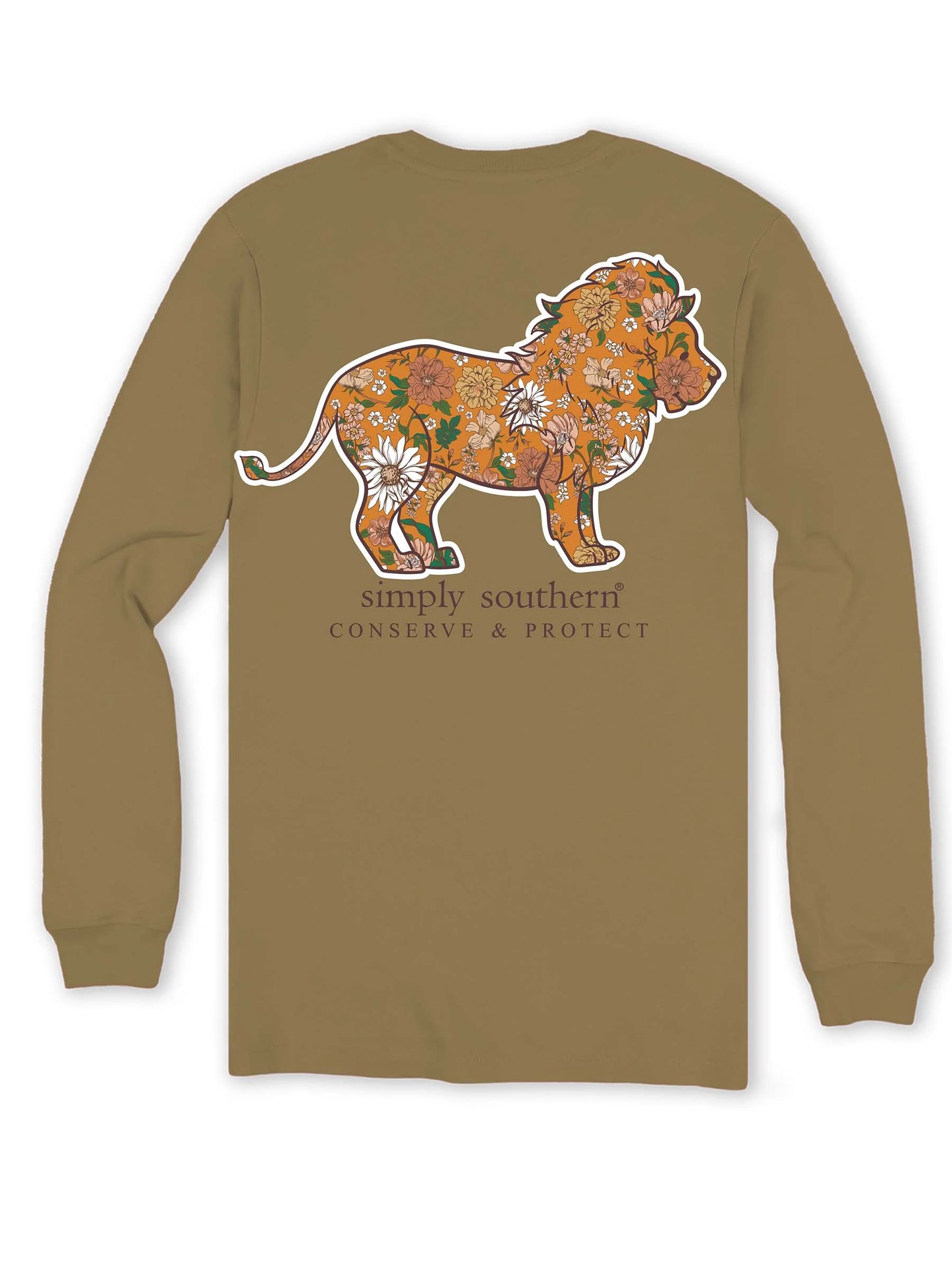 Simply Southern Lion shirt with QR code for tracking a lion