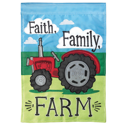 😲 Tractor Faith, Family Farm Large House Flag