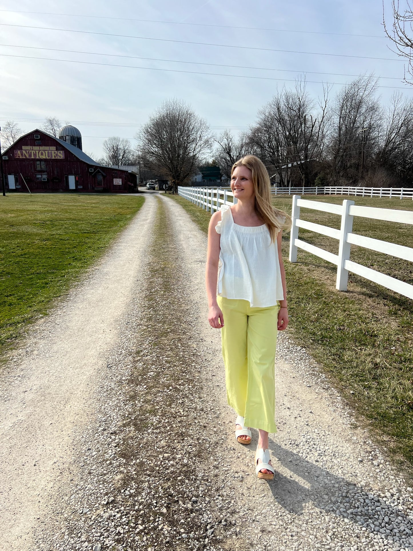 Charlie B wide leg yellow pants